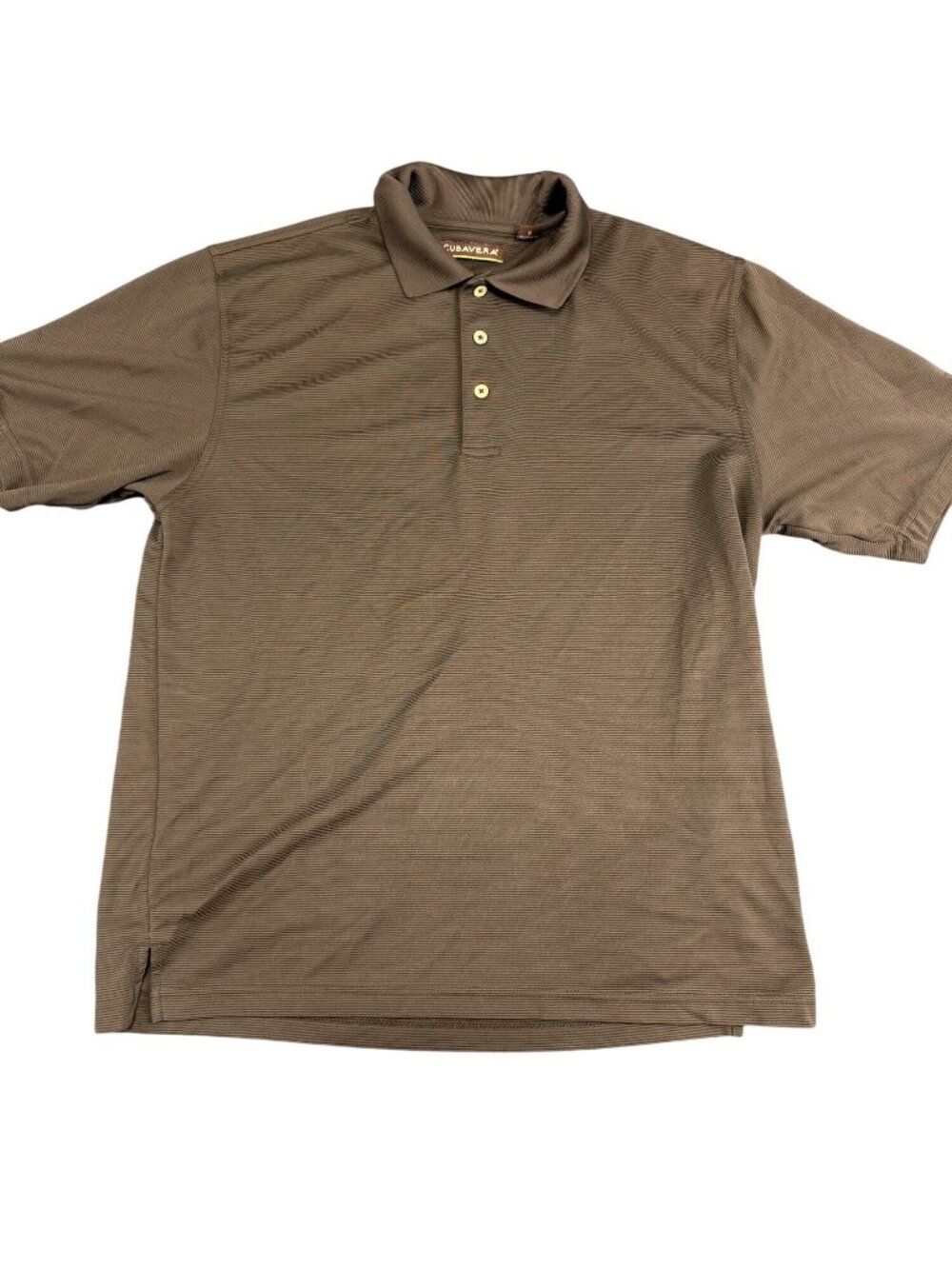 Cubavera Mens Brown Short Sleeve Polo Shirt Size L